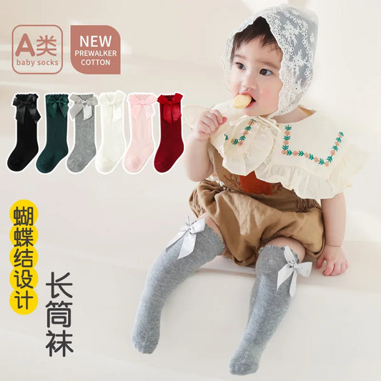 Meias de Bebé com Laço – Primavera e Outono